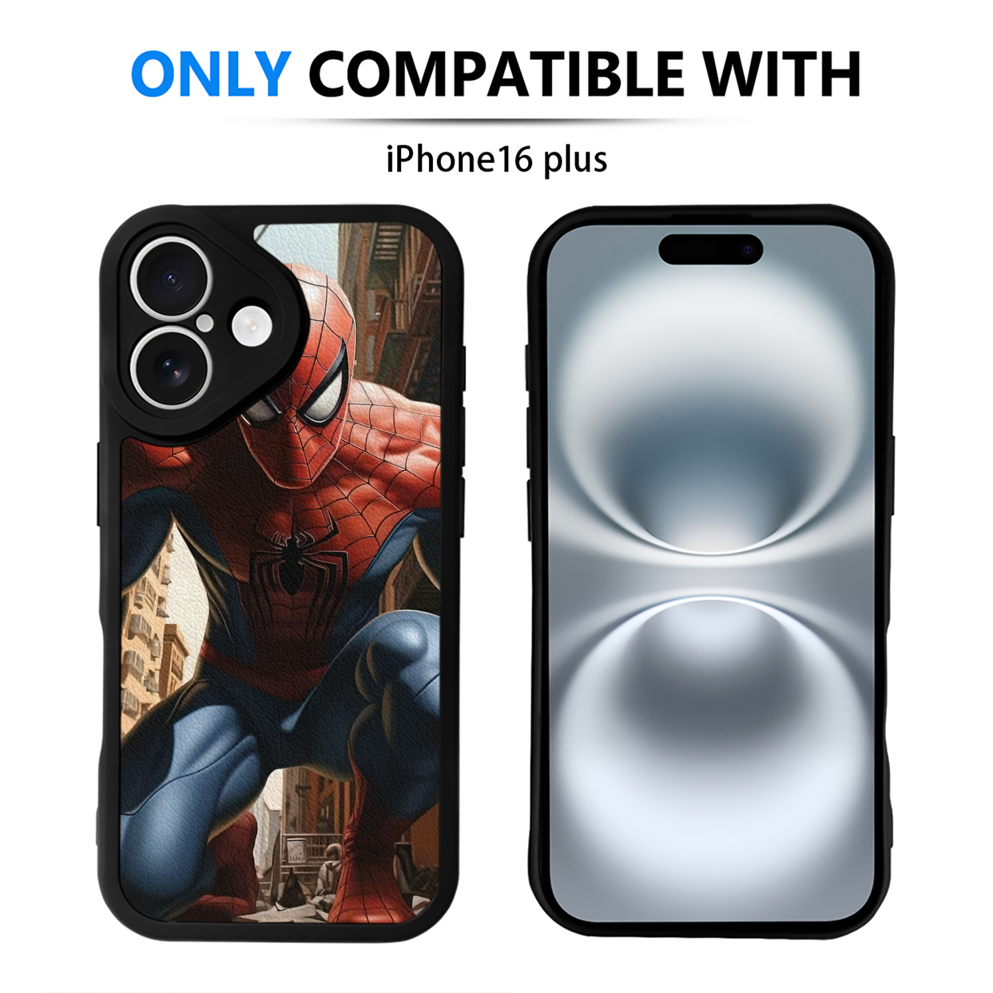（画像用） Spider Man スパイダーマン 【iPhone 16シリーズ対応】シリコンスマホケース（レザー調） 材質：シリコン